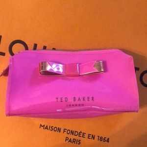 Ted Baker. NWOT. Pink patent makeup case. Unused
